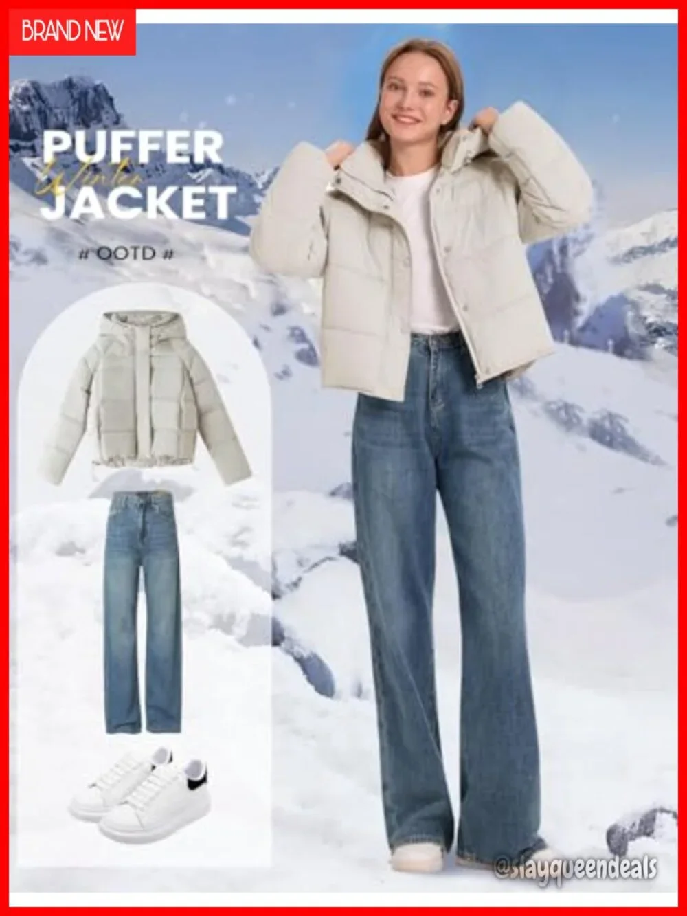 Womens Quilted Puffer Jacket Winter Warm Hooded Bubble Coat Long Sleeve Padded